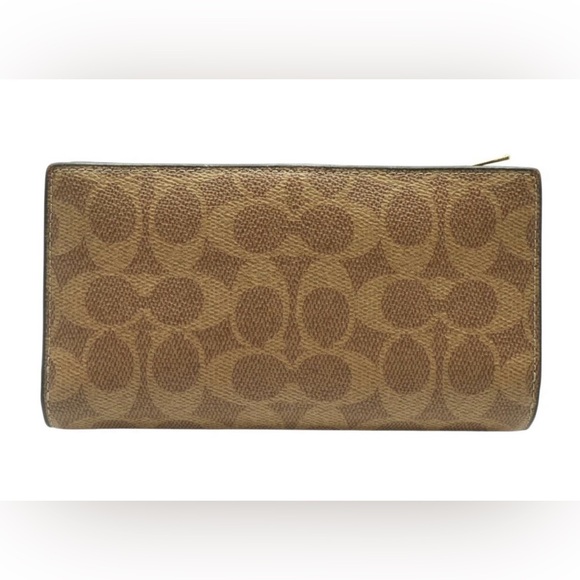 Coach Brown and Tan Signature Wallet - Picture 2 of 8